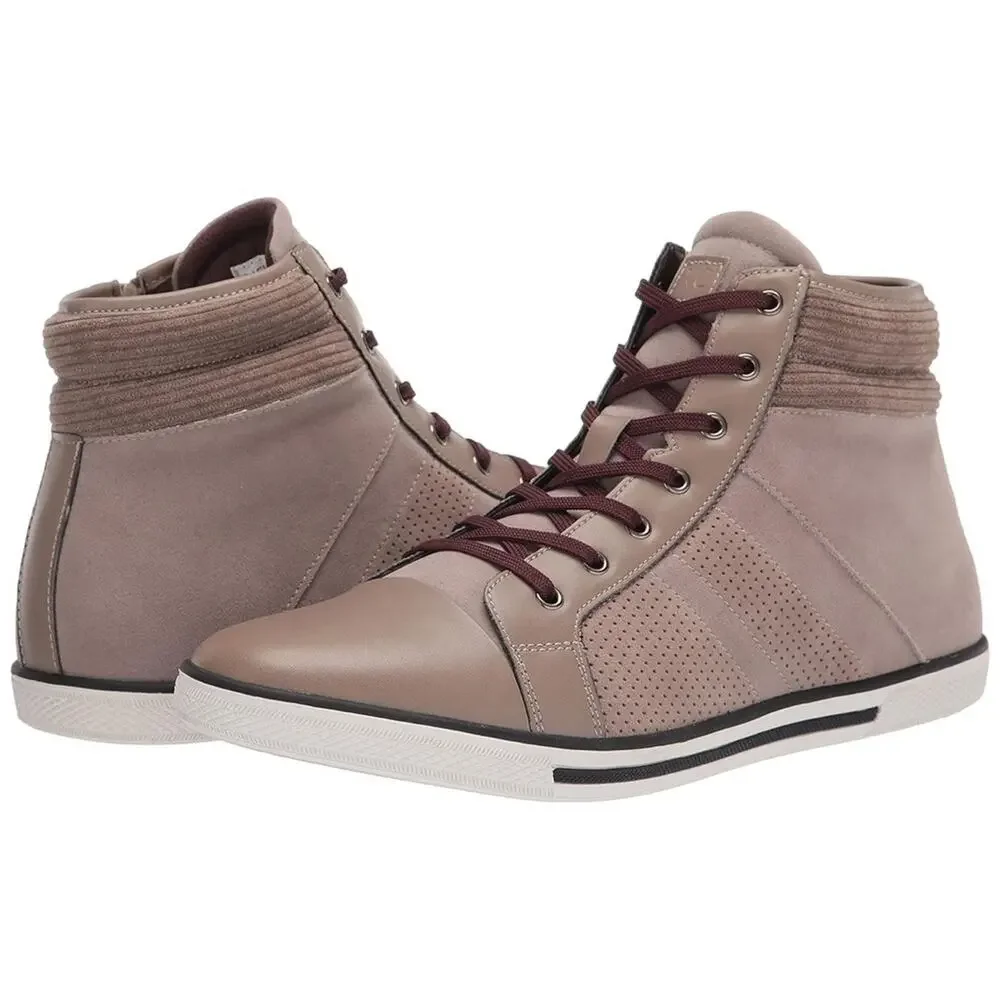 MENS KENNETH COLE Rubber Grey Brown White Lace Up High Top Sneakers Shoes 10